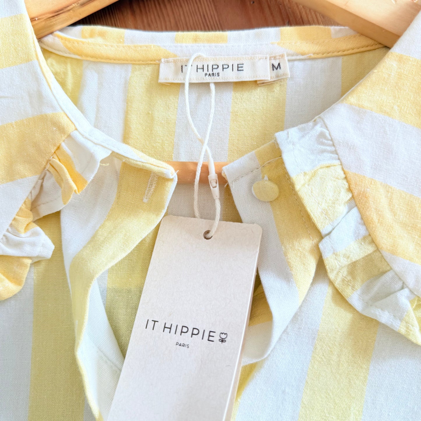 Chemise rayée jaune en coton – It Hippie