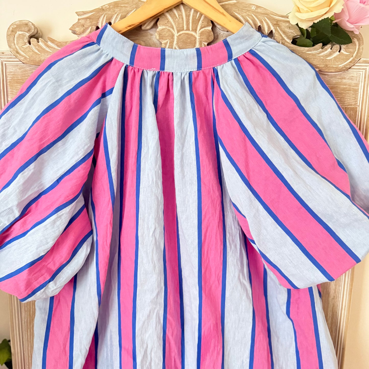 Robe rayures bleues et roses - Lovika