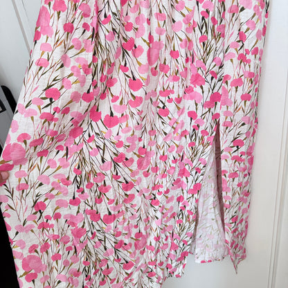 Robe longue rose fleurie en viscose LOUNAE