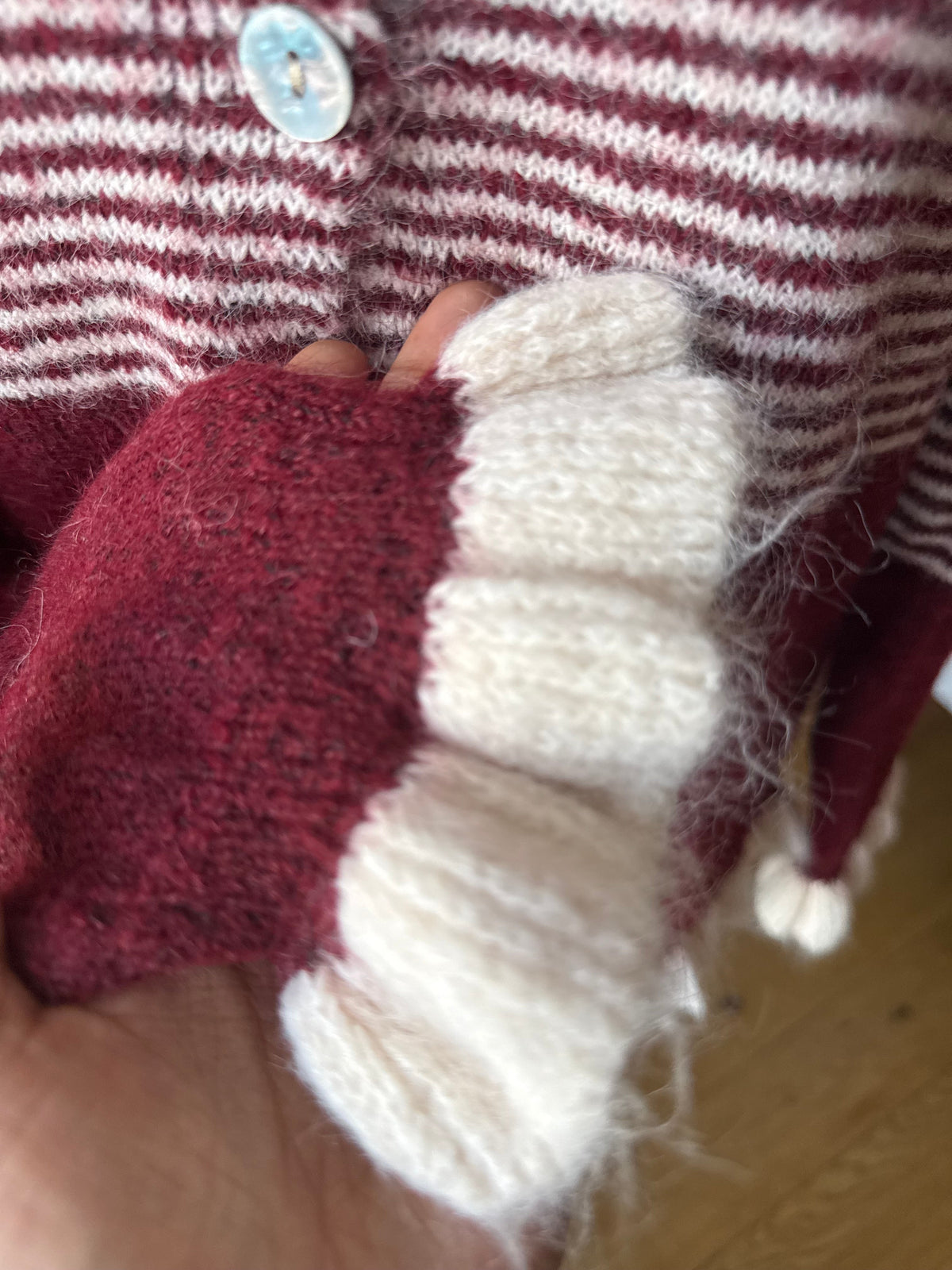 Gilet Marinière Rayé Bordeaux et Beige LOUNAE