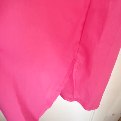 Robe longue bohème rose en coton LOUNAE