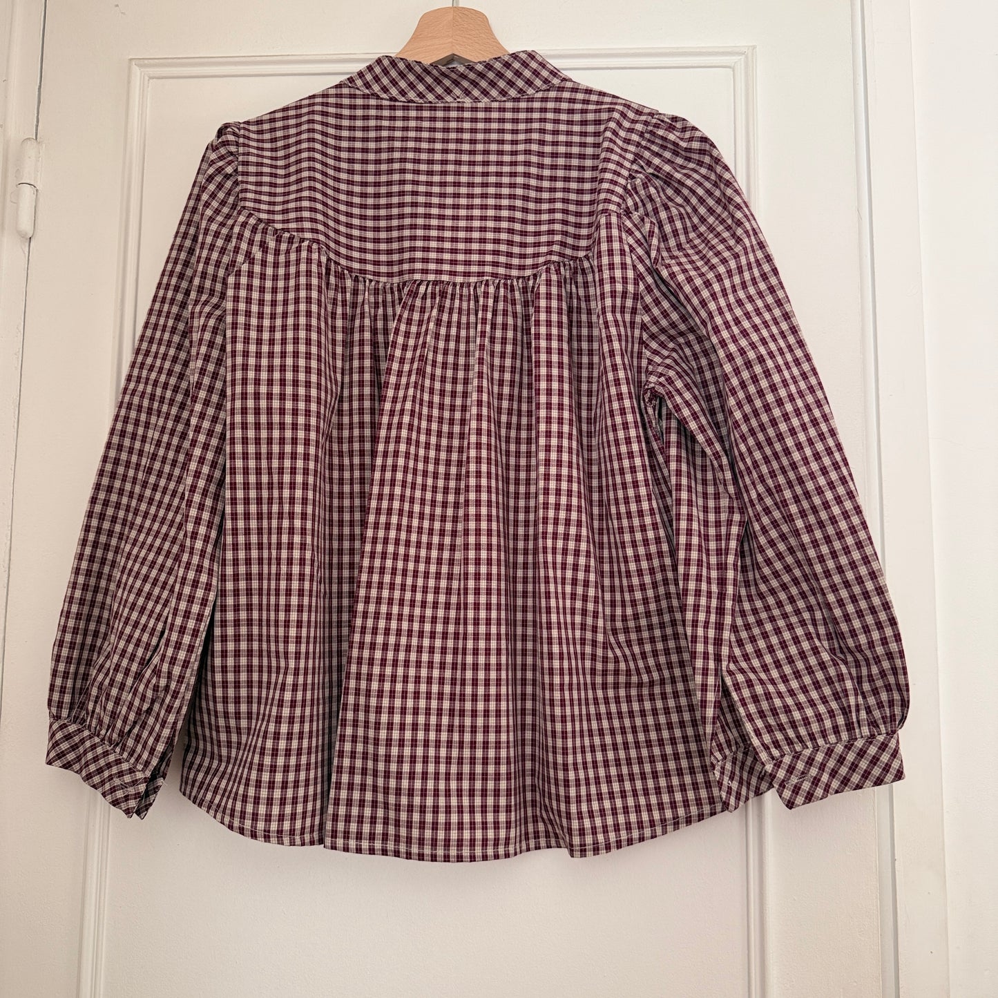 Chemise bordeaux à carreaux en coton LOUNAE