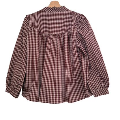 Chemise bordeaux à carreaux en coton LOUNAE
