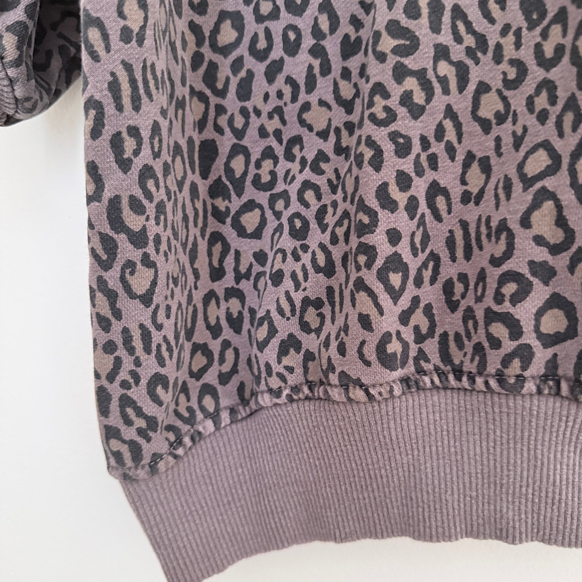 Sweat taupe léopard logo amour en coton taille unique LOUNAE