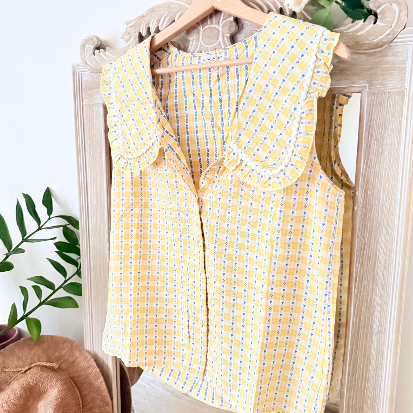 Chemise jaune et bleue col - Season