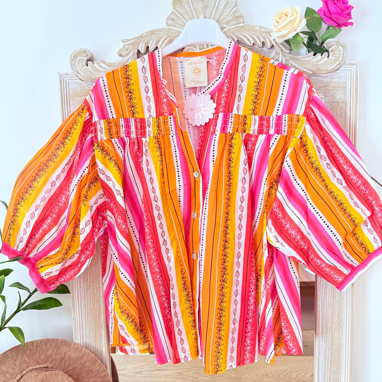 Pink-orange Hemd - April vintage