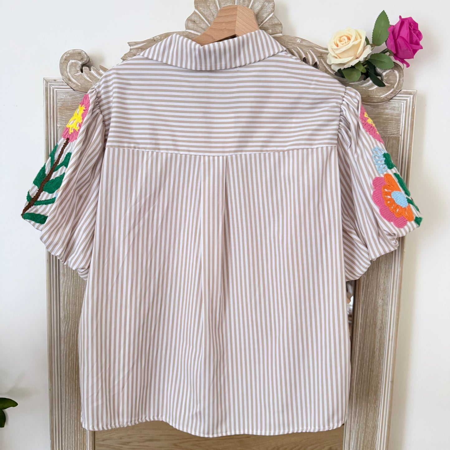 Chemise rayée brodée - Luizacco