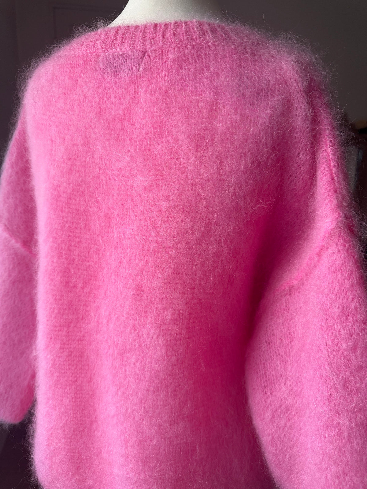 Pull Manches Courtes Rose 80% Kid- Mohair - Made in Italy LOUNAE