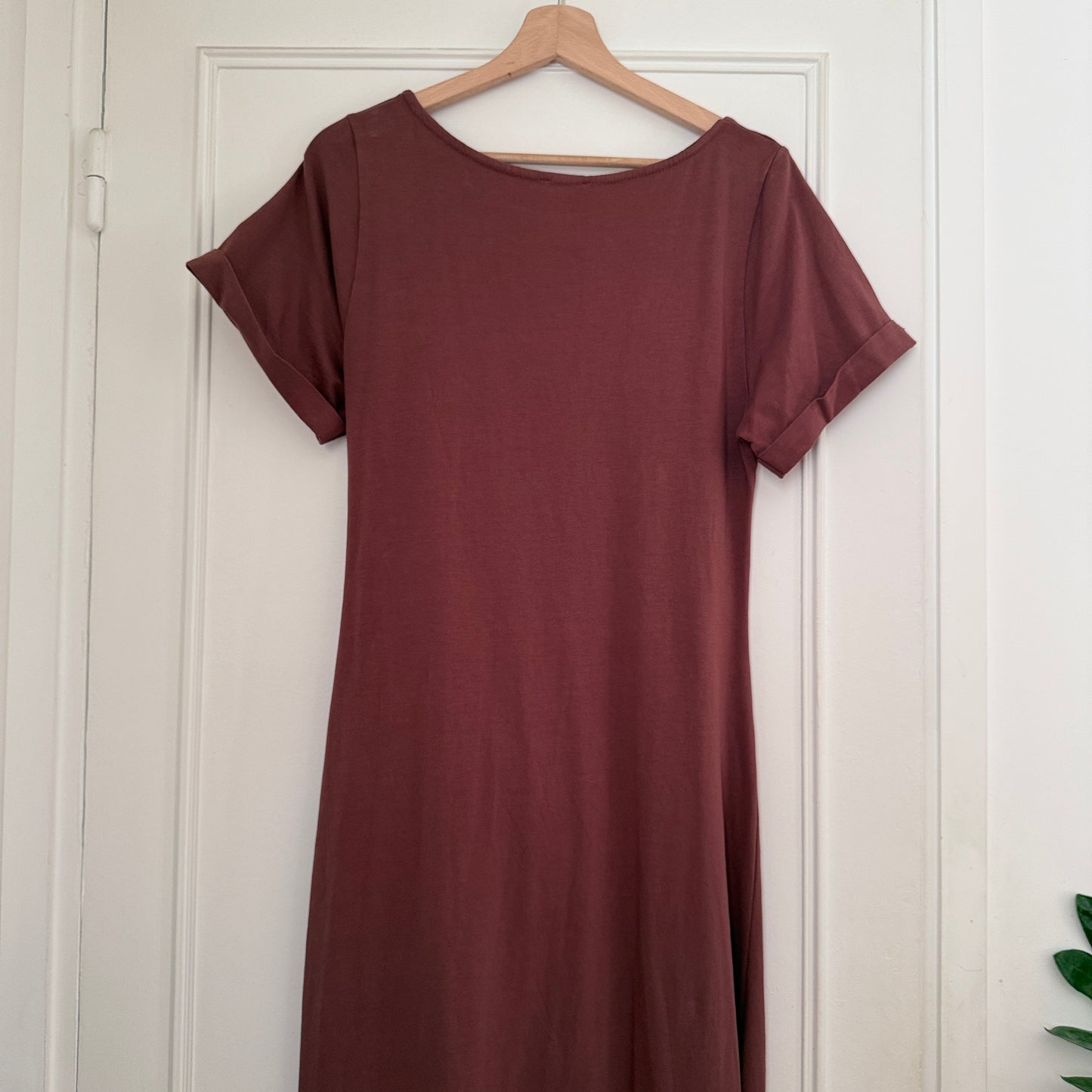 Robe longue marron détail noeuds en coton LOUNAE