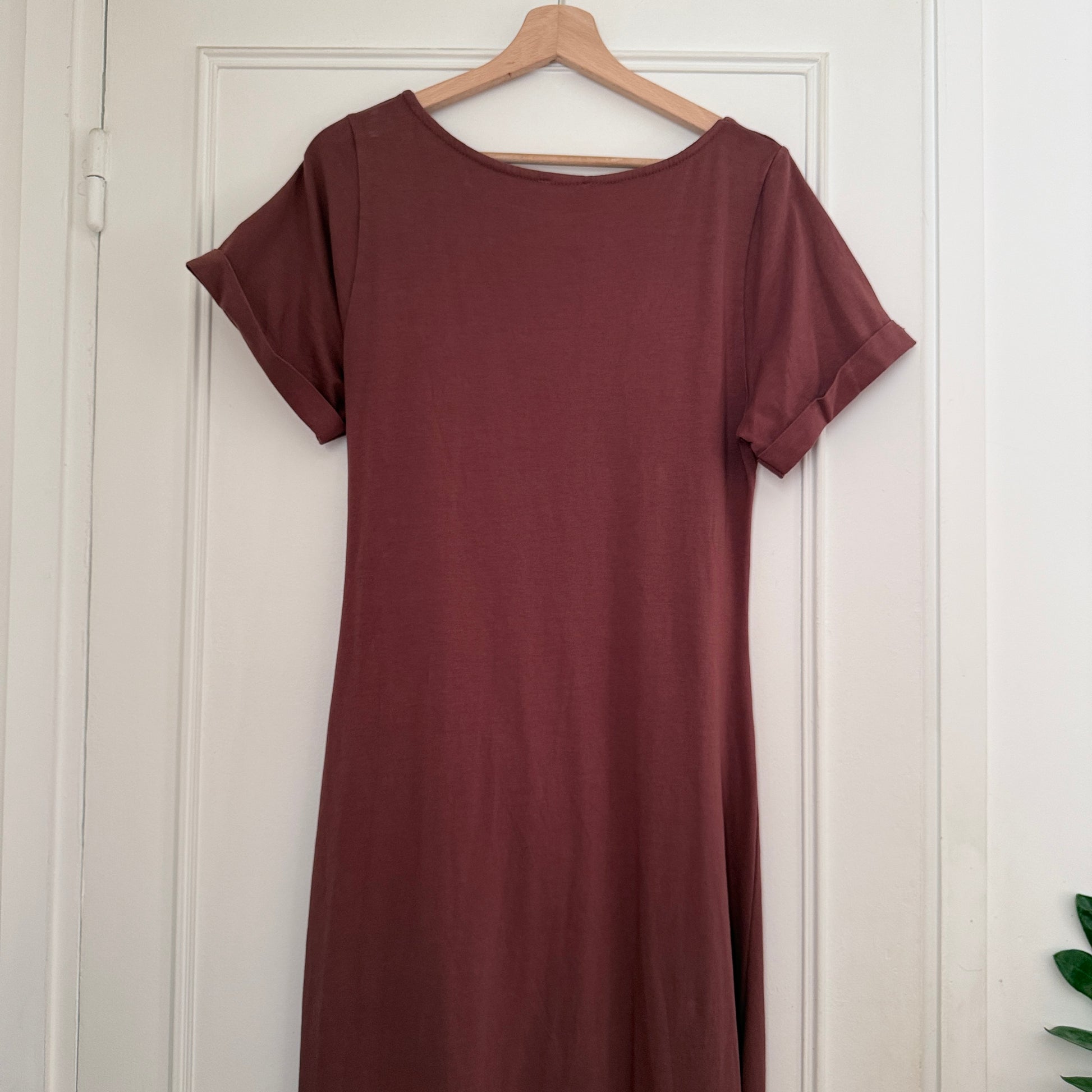Robe longue marron détail noeuds en coton LOUNAE