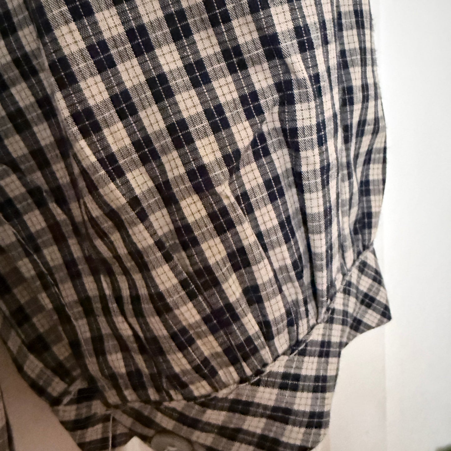 Chemise vichy bleue et blanche en coton taille unique LOUNAE