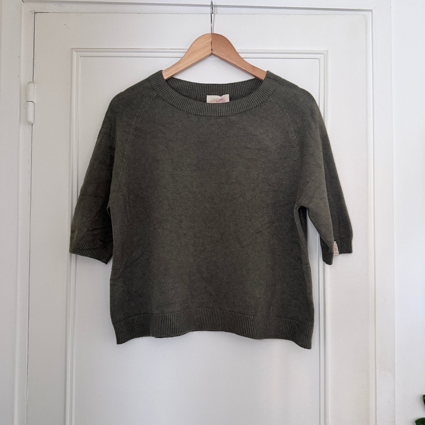 Pull col rond rose manches courtes - Taille unique LOUNAE