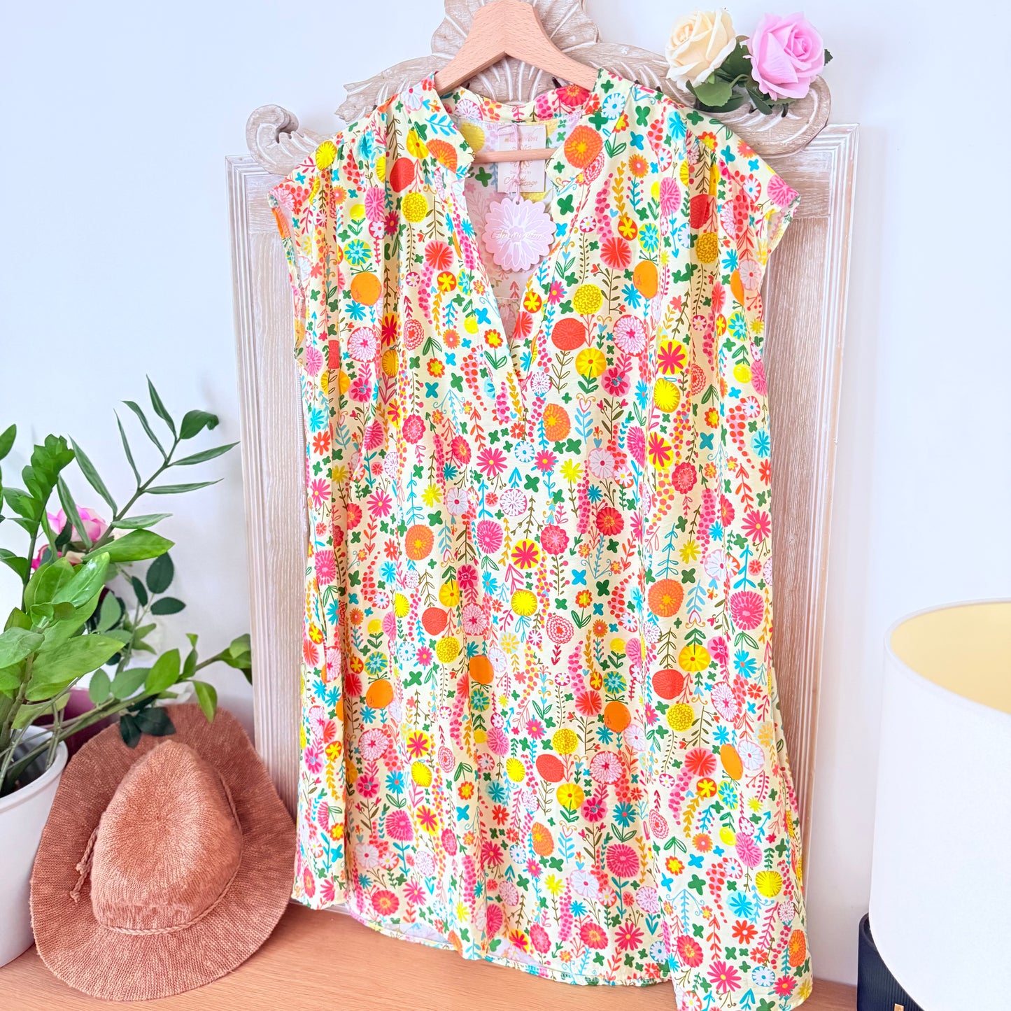 Halblanges Blumenkleid - April vintage