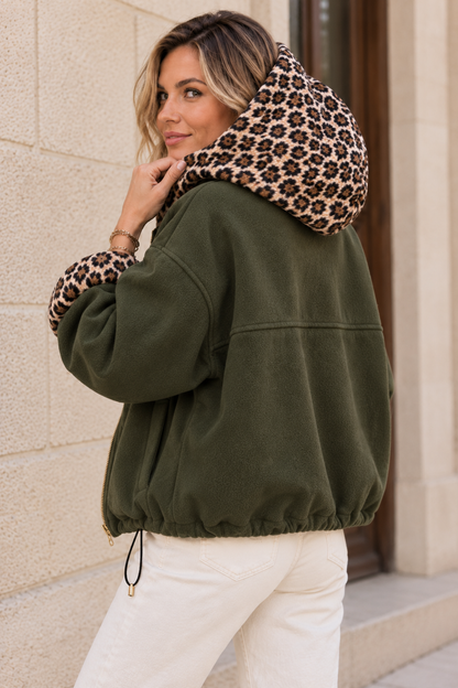 Blouson Johanna Kaki Léopard LOUNAE