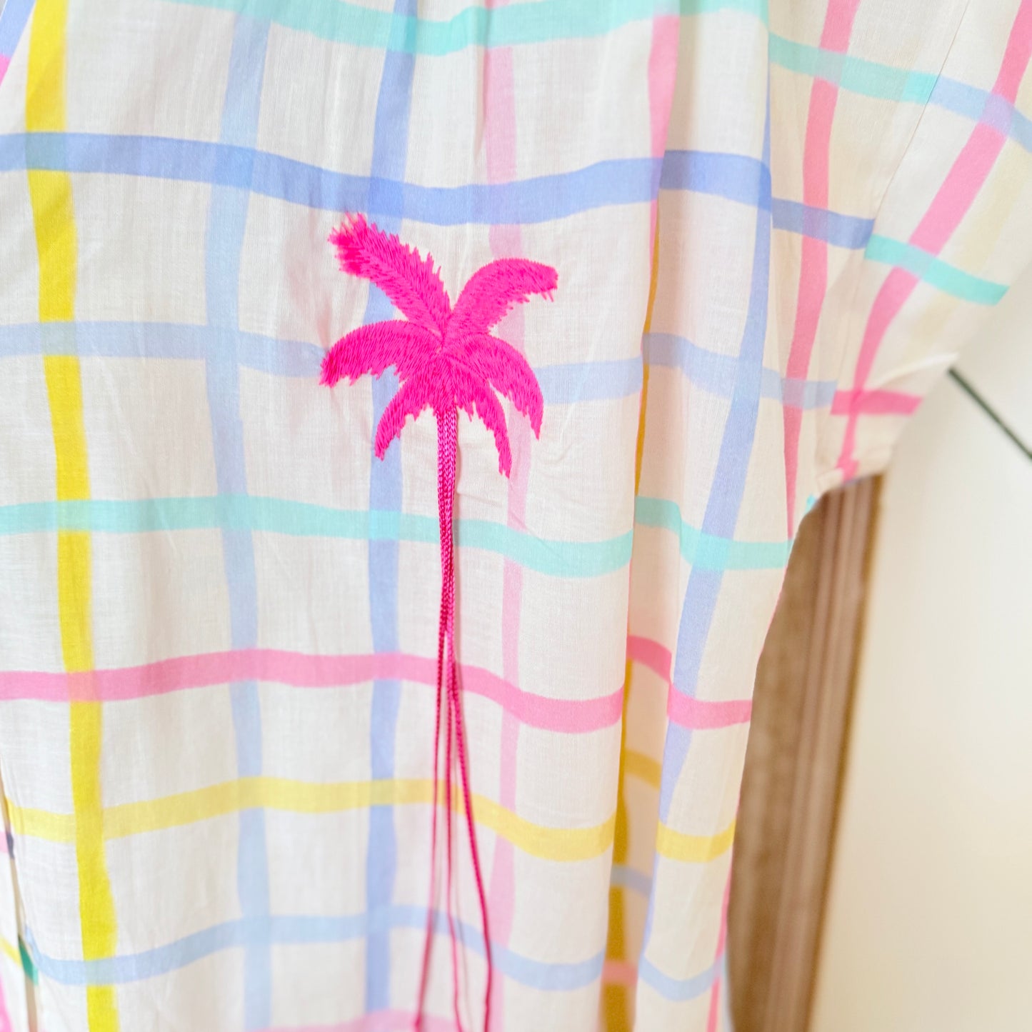 Robe blanche carreaux - April vintage