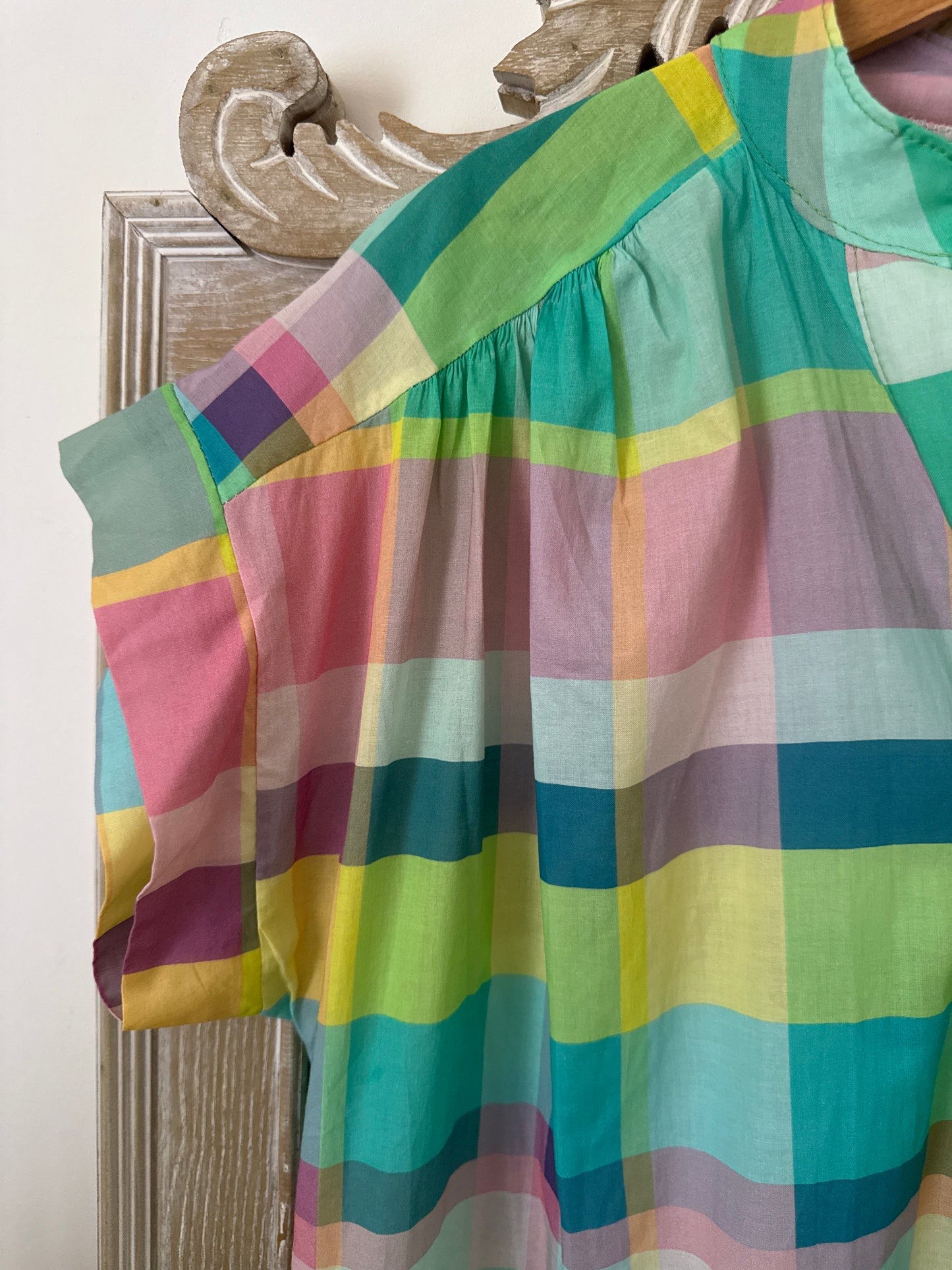 Robe chemise à carreaux pastel - April vintage