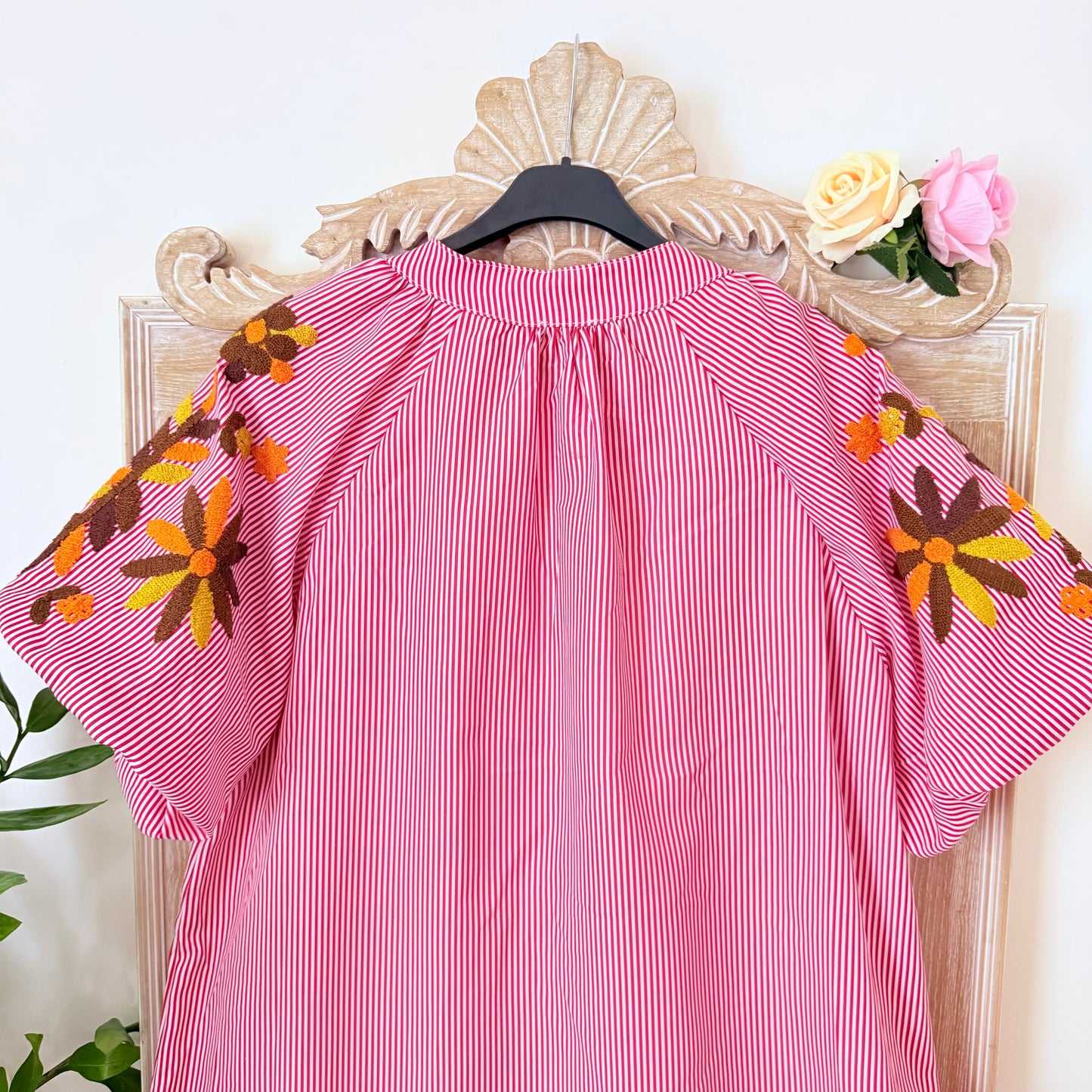 Robe rouge ample manches xxl - Luizacco