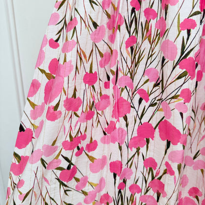 Robe longue rose fleurie en viscose LOUNAE