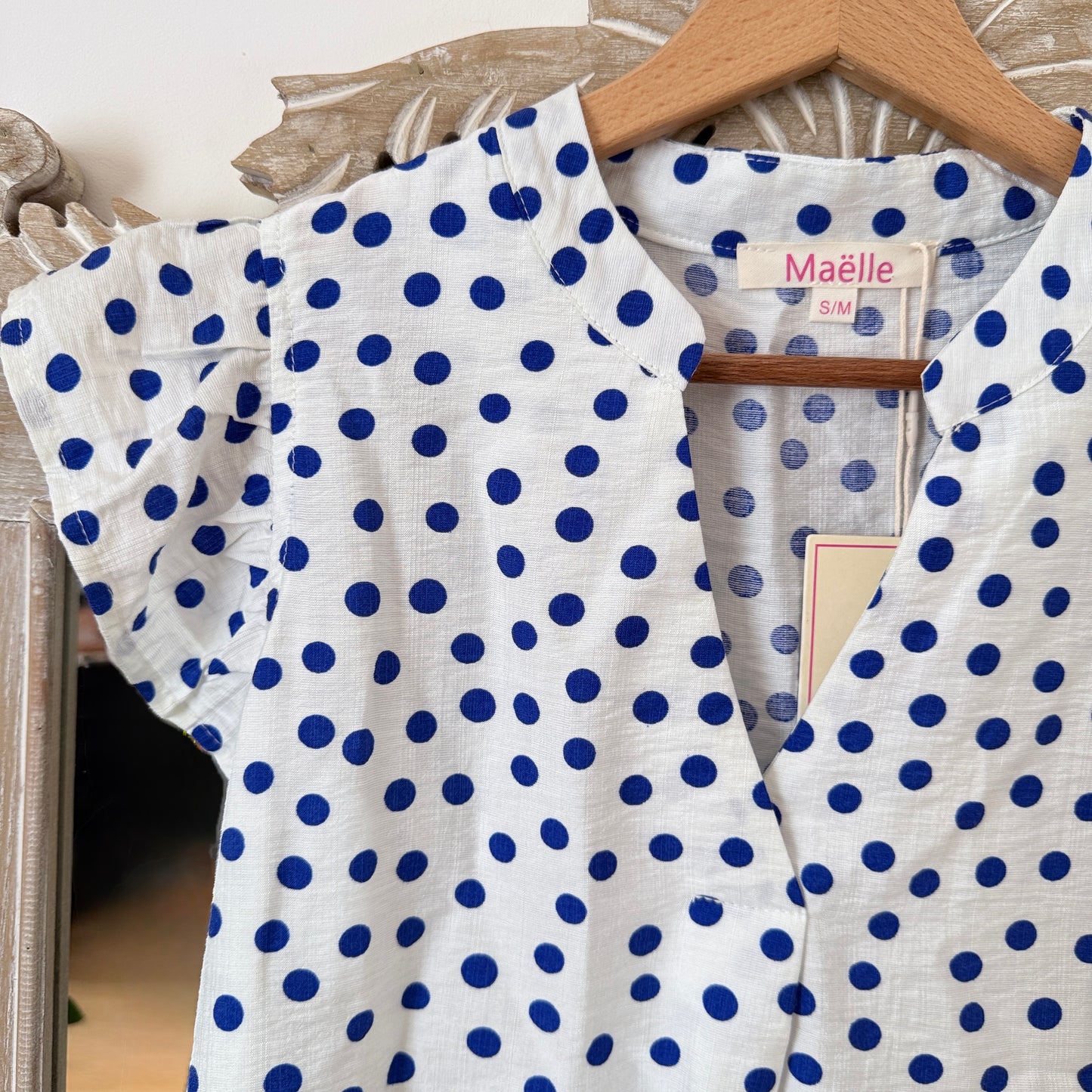 Blouse à pois bleus - Maëlle