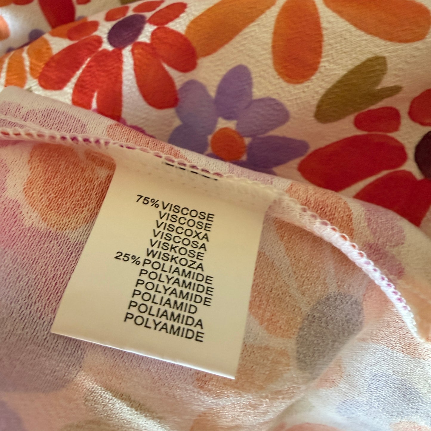 Blouse fleurie multicolore col V manches volantes LOUNAE