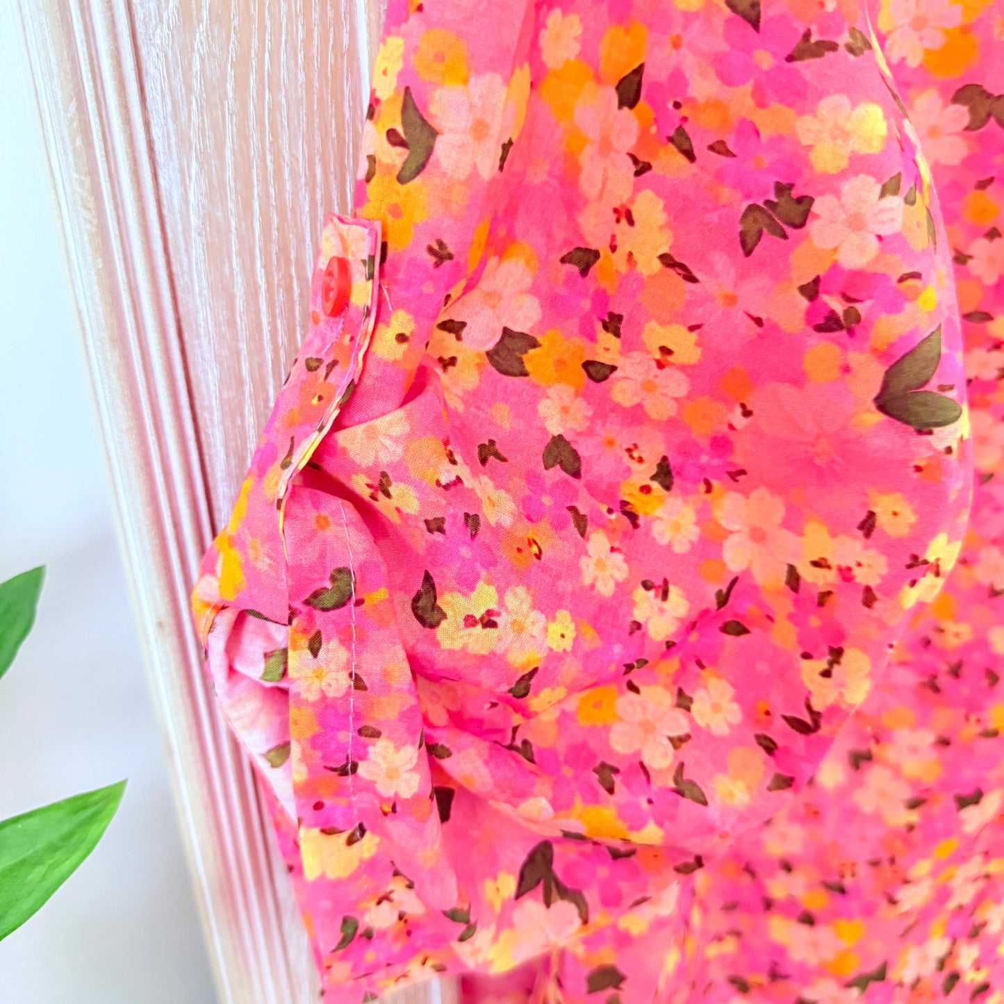 Chemise rose fleurie - April vintage