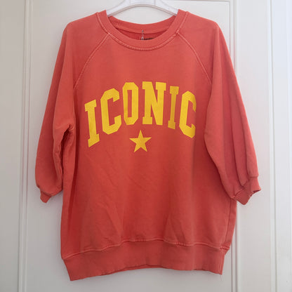 Sweat orange manches trois quarts en coton taille unique LOUNAE
