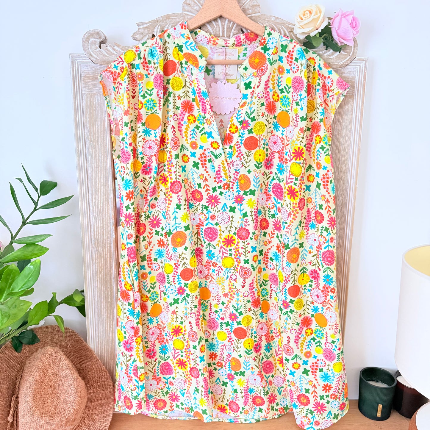 Halblanges Blumenkleid - April vintage