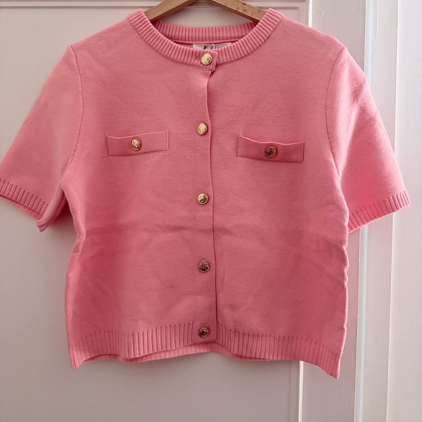 Cardigan manches courtes rose - Kilky