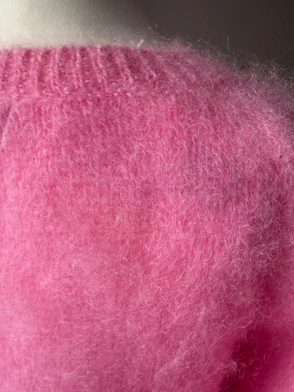 Pull Manches Courtes Rose 80% Kid- Mohair - Made in Italy LOUNAE