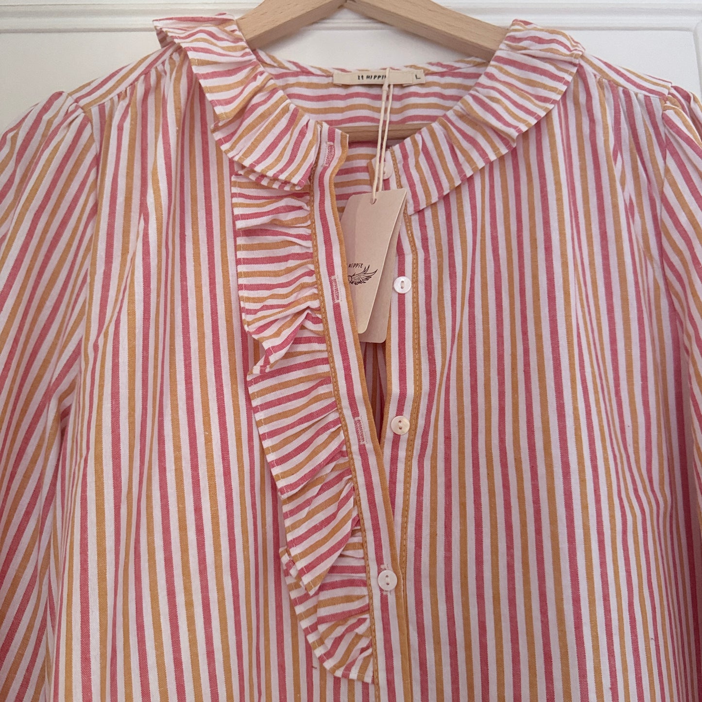 Chemise Camel rose blanche coton