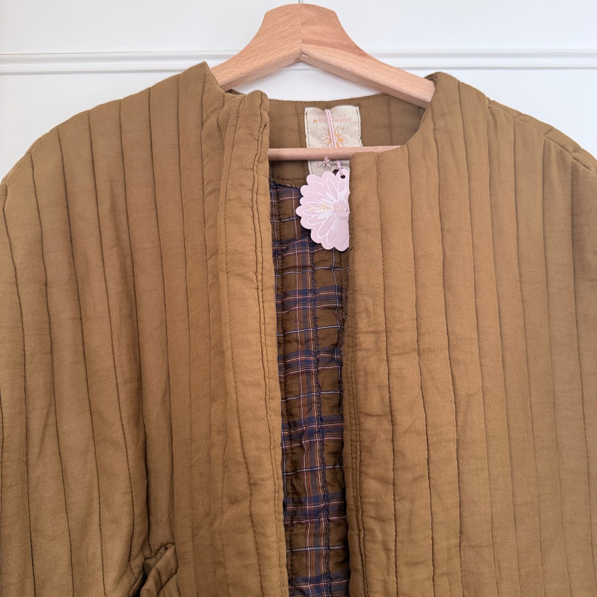 Veste kimono kaki coton LOUNAE