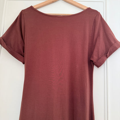 Robe longue marron détail noeuds en coton LOUNAE
