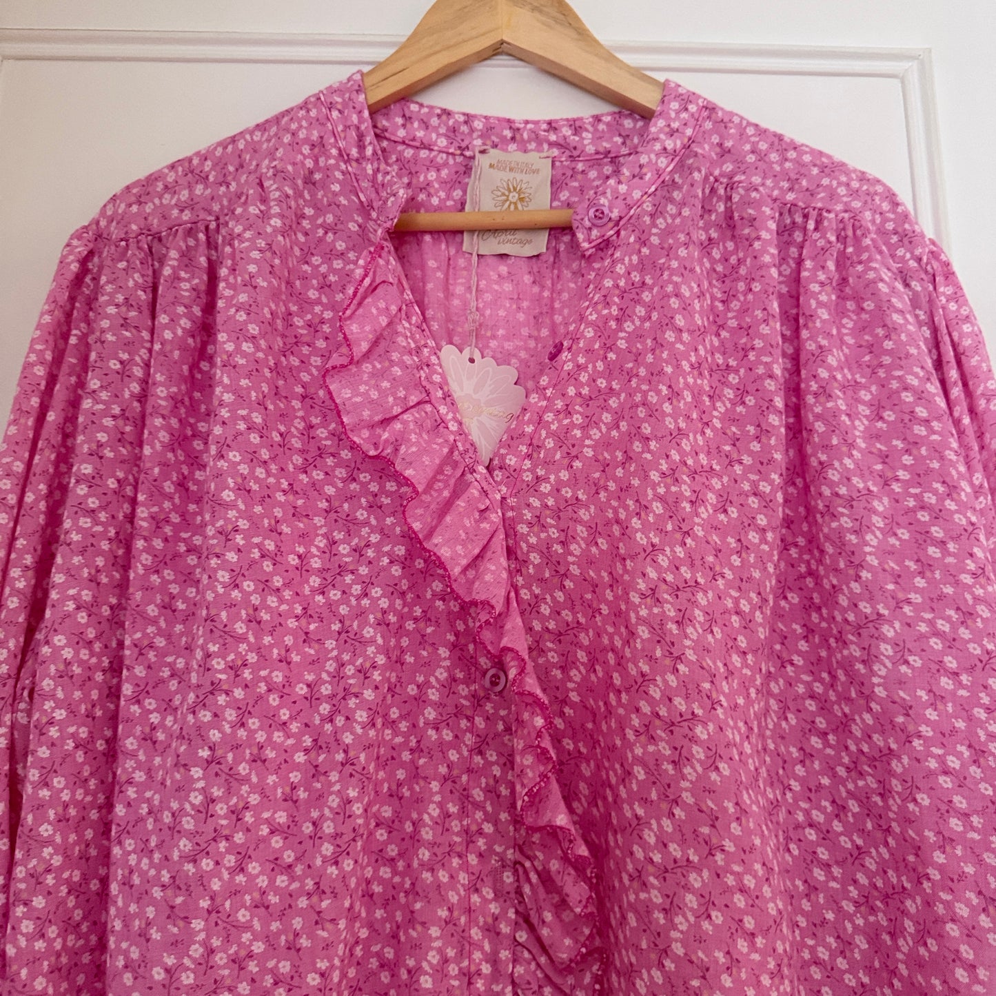 Chemise rose fleurie taille unique LOUNAE