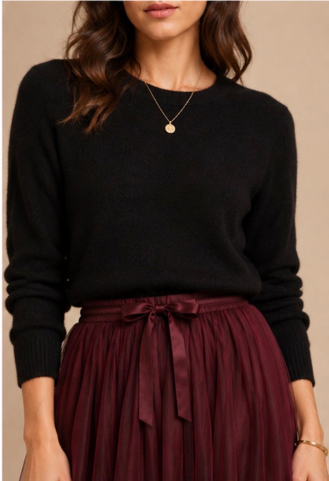 Jupe longue bordeaux style tulle LOUNAE