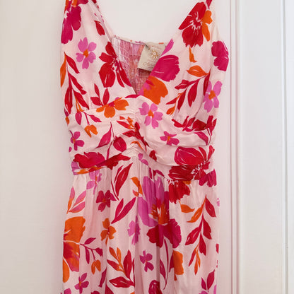 Robe longue multicolore fleurie en viscose LOUNAE