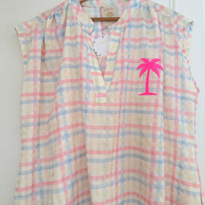 Robe tunique jaune à carreaux - April vintage LOUNAE