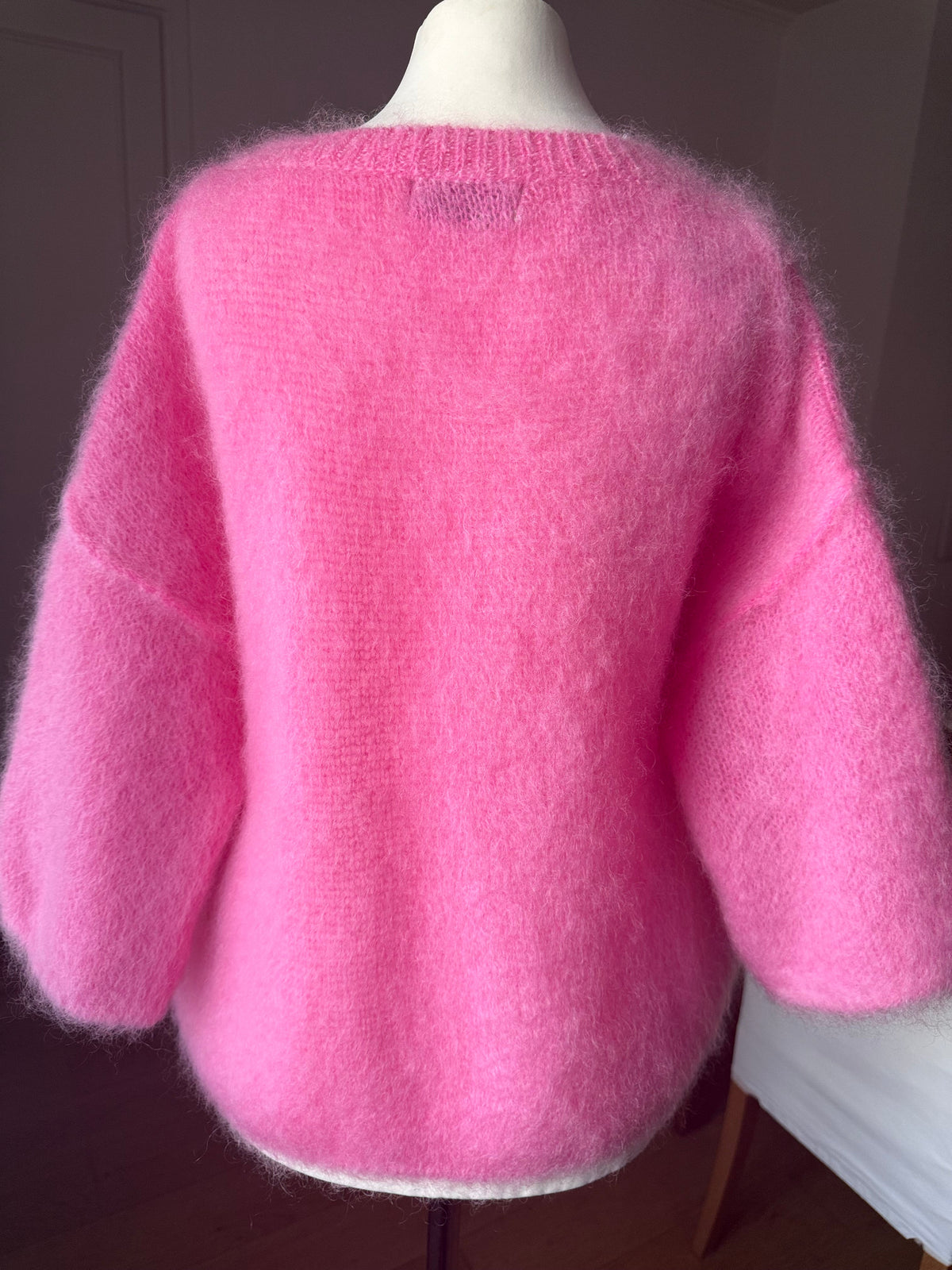 Pull Manches Courtes Rose 80% Kid- Mohair - Made in Italy LOUNAE