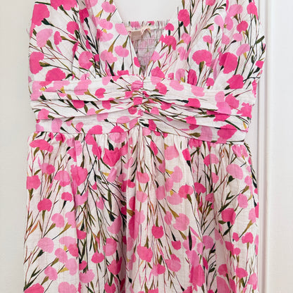 Robe longue rose fleurie en viscose LOUNAE