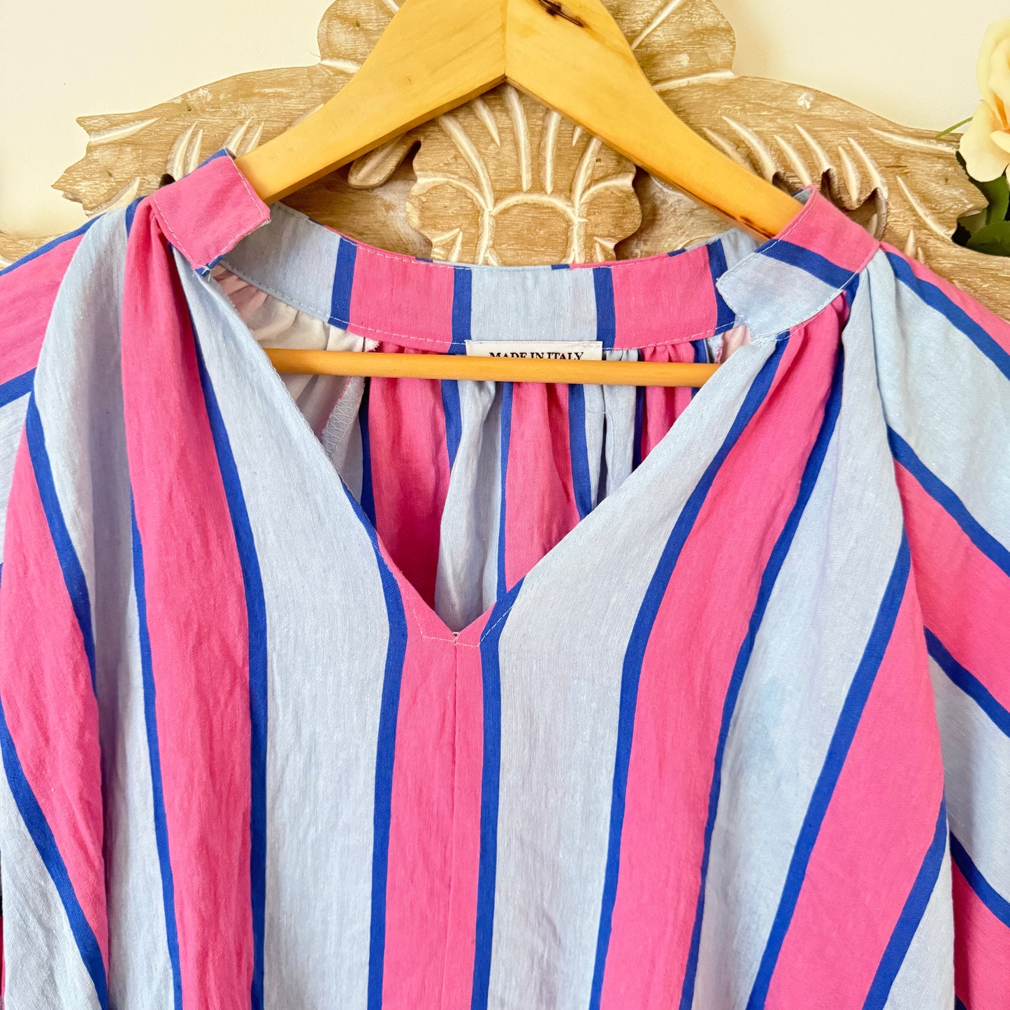 Robe rayures bleues et roses - Lovika
