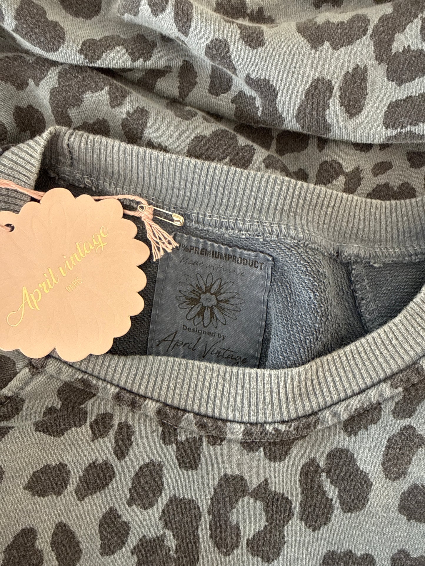 Sweat léopard gris ICONIC - April vintage