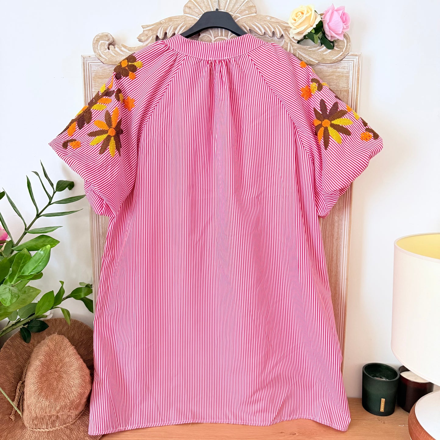 Robe rouge ample manches xxl - Luizacco