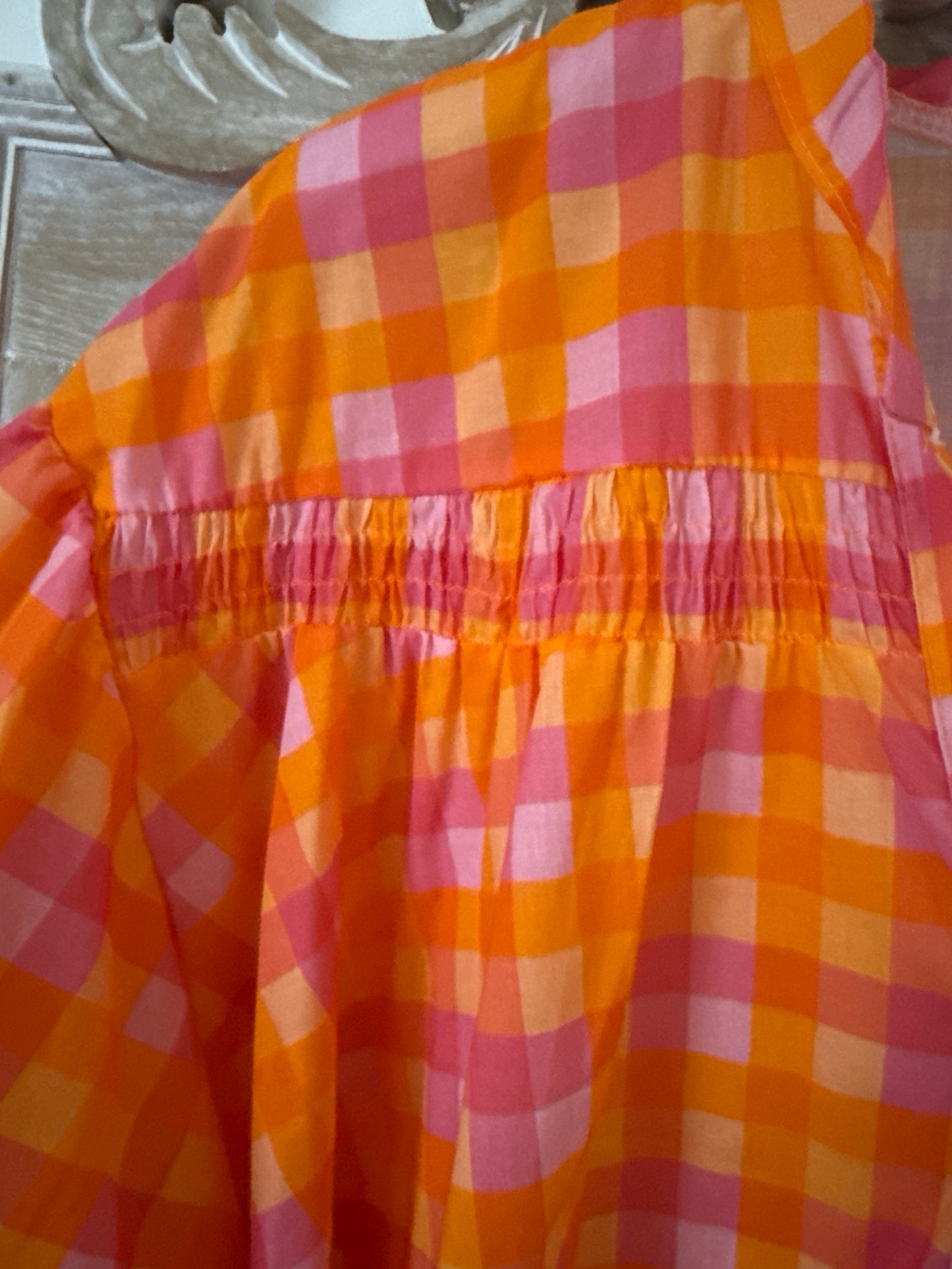 Chemise rayée orange et rose - April vintage