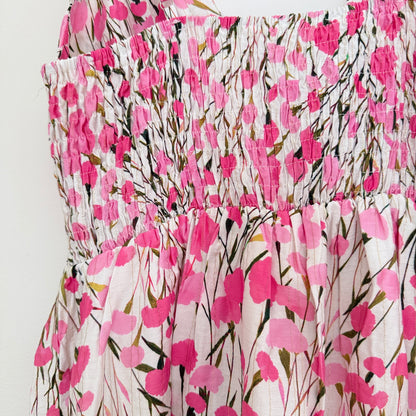 Robe longue rose fleurie en viscose LOUNAE