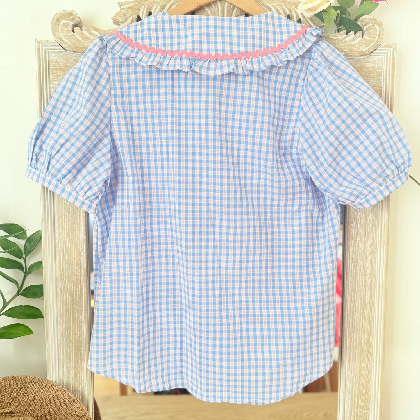 Blau und pink kariertes Hemd - It Hippie