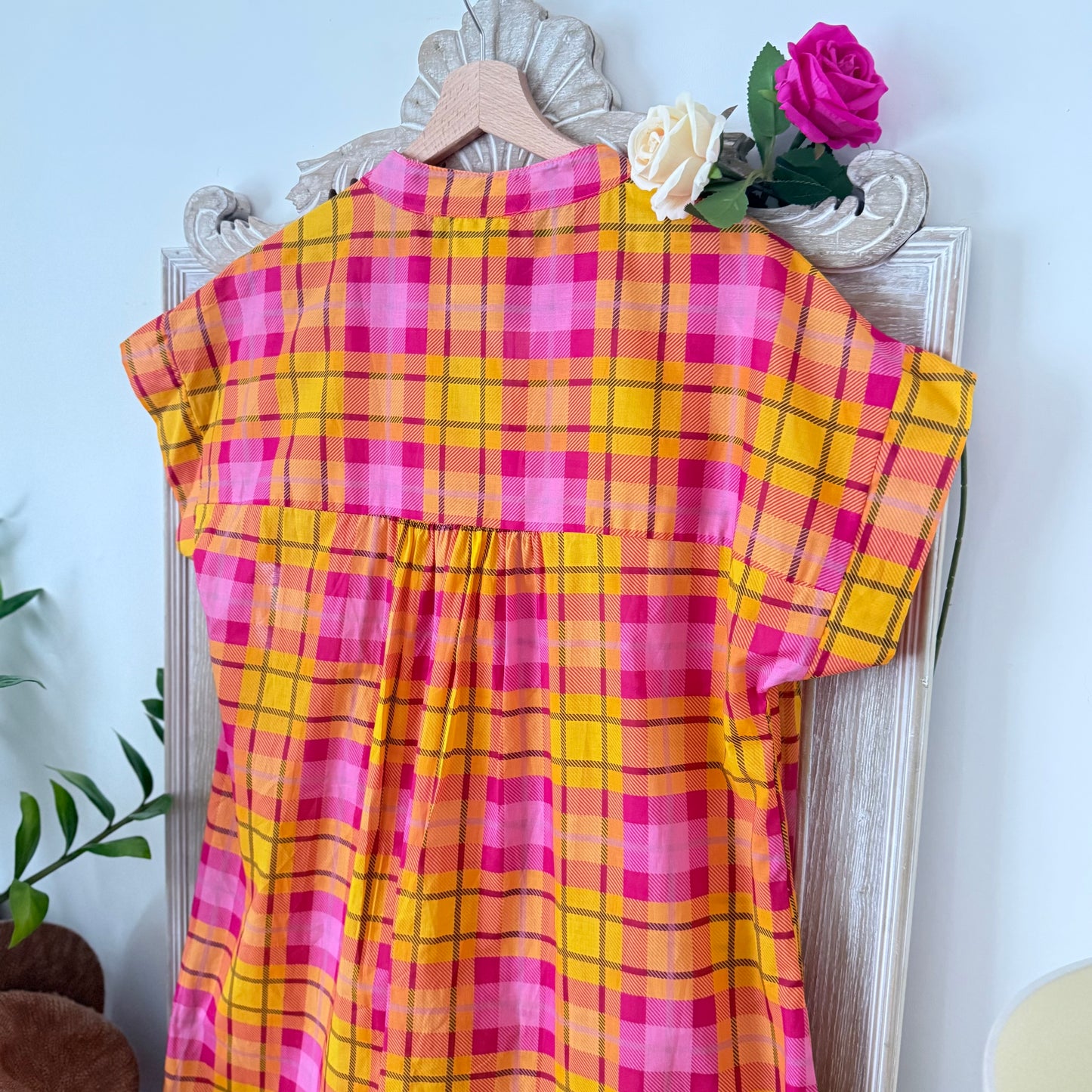 Robe chemise orange rose - April vintage