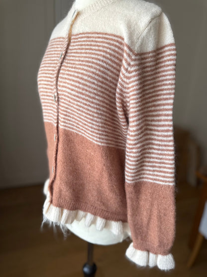 Gilet Rayé Marinière Camel et Beige LOUNAE