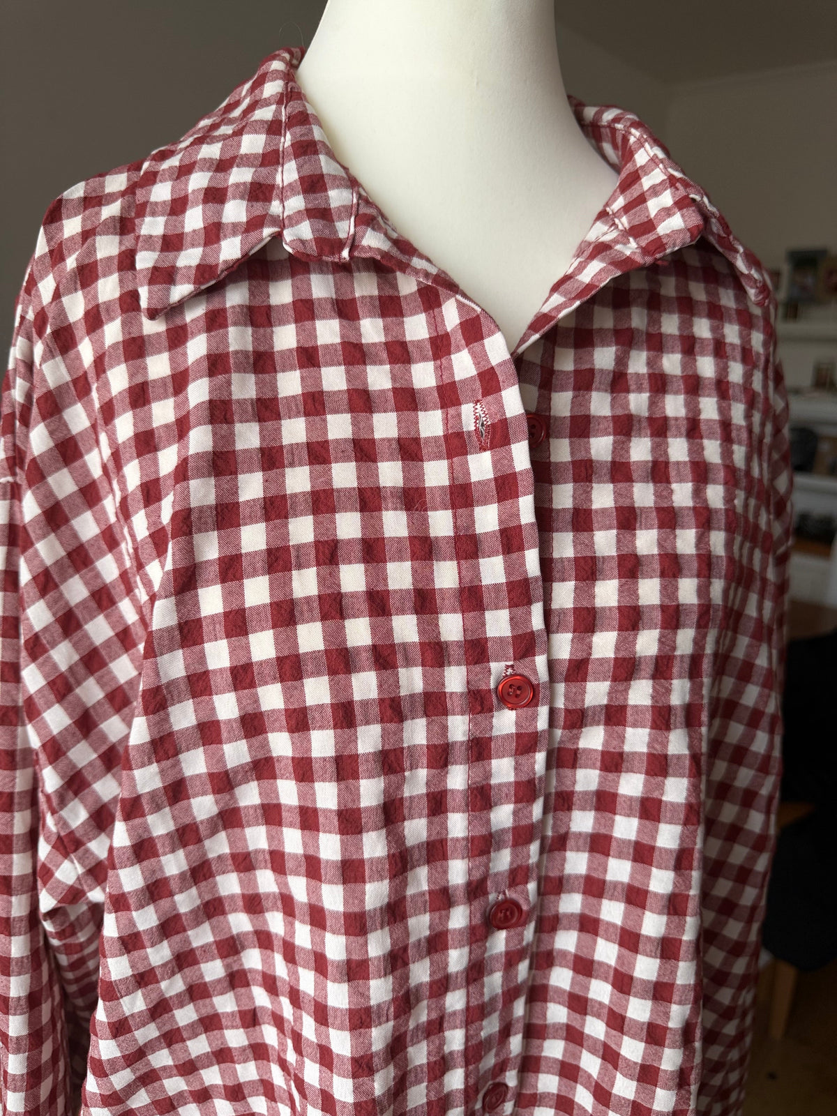 Chemise à carreaux Bordeaux et Beige LOUNAE