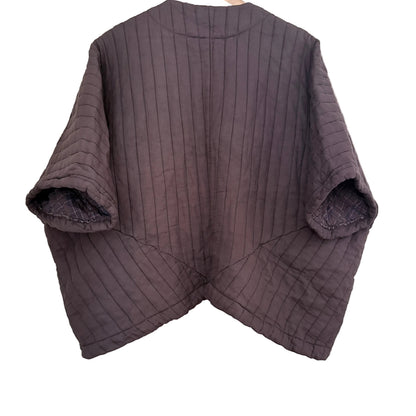 Veste kimono matelassée marron chocolat 100% coton – Taille unique LOUNAE