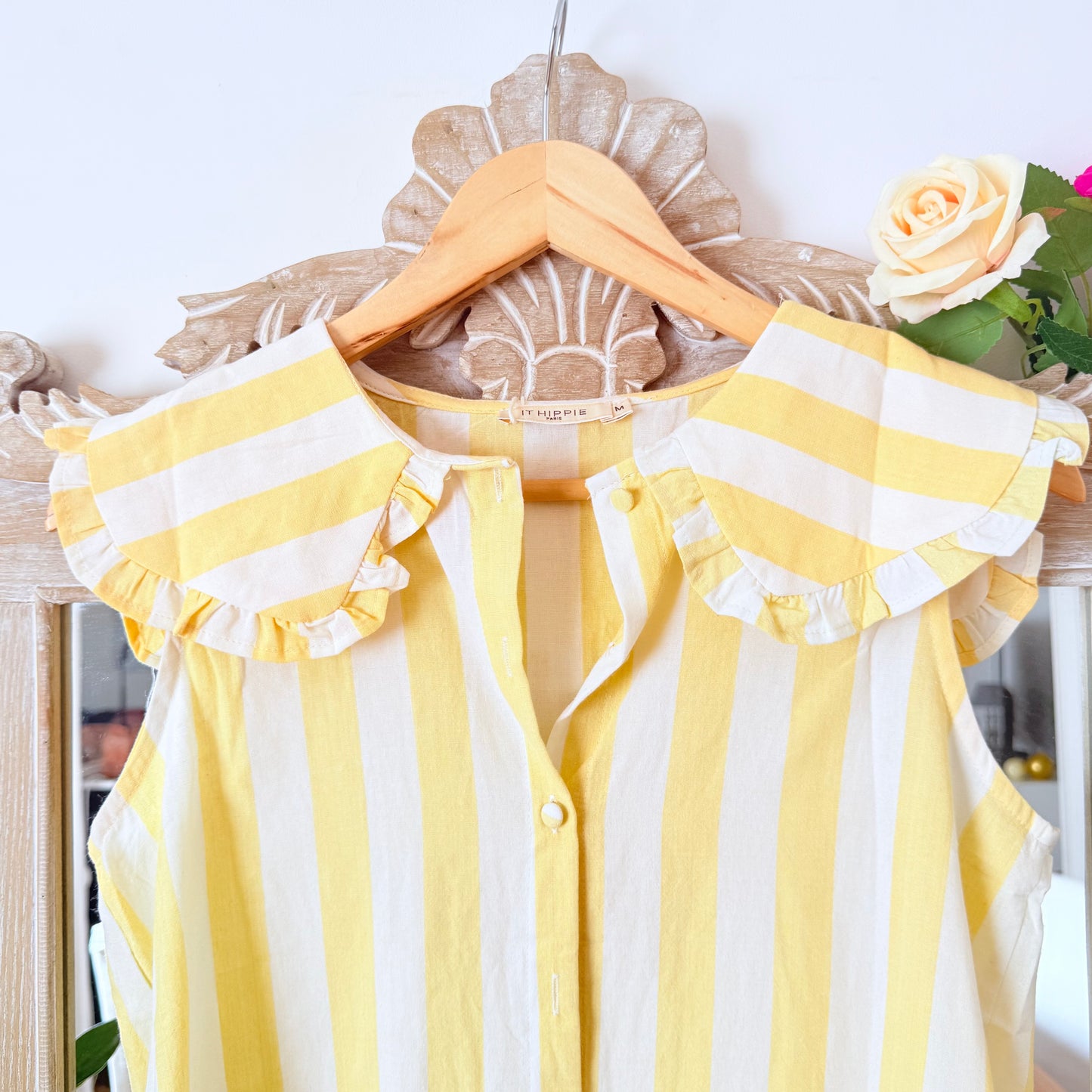 Chemise rayée jaune en coton – It Hippie