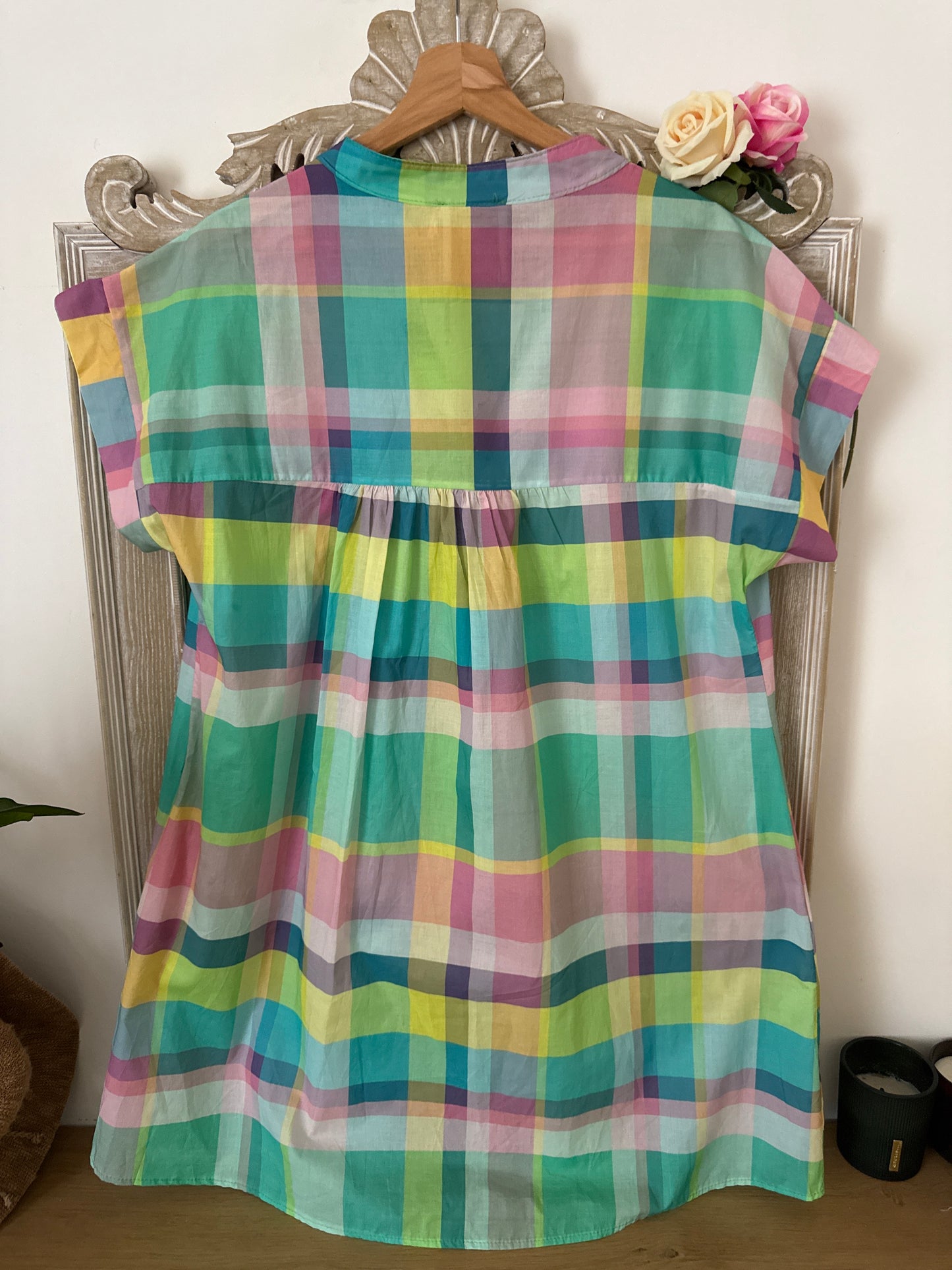 Robe chemise à carreaux pastel - April vintage